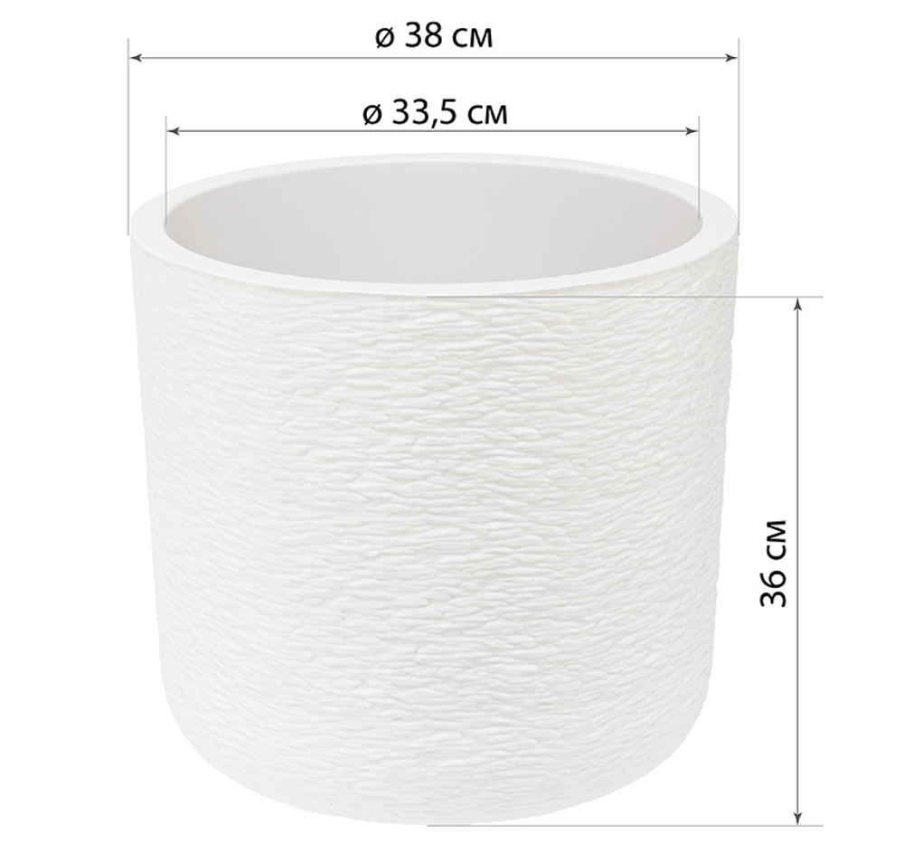 Кашпо СЛАНЕЦ D380 мм 24 л со вставкой