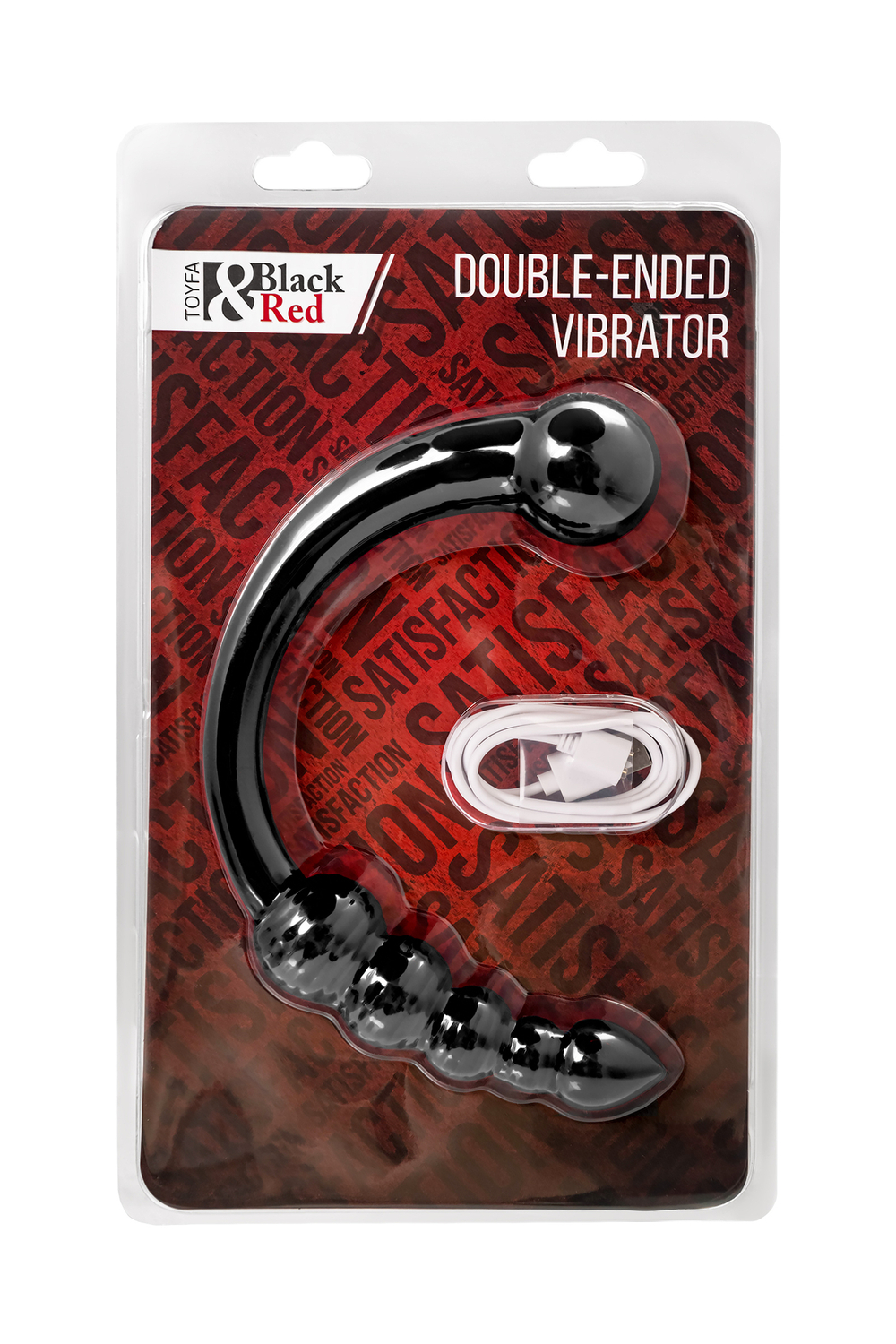 Двусторонний вибратор Black Red by Toyfa черный 35 см