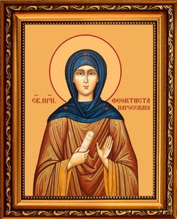 Феоктииста Паросская преподобная. Икона на холсте в раме.