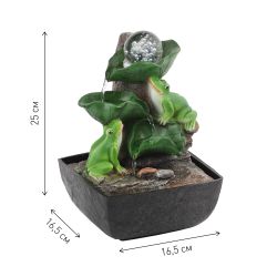 GAFN01-504 GREEN APPLE настольный фонтан с подсветкой Лягушки с шаром | GREEN APPLE