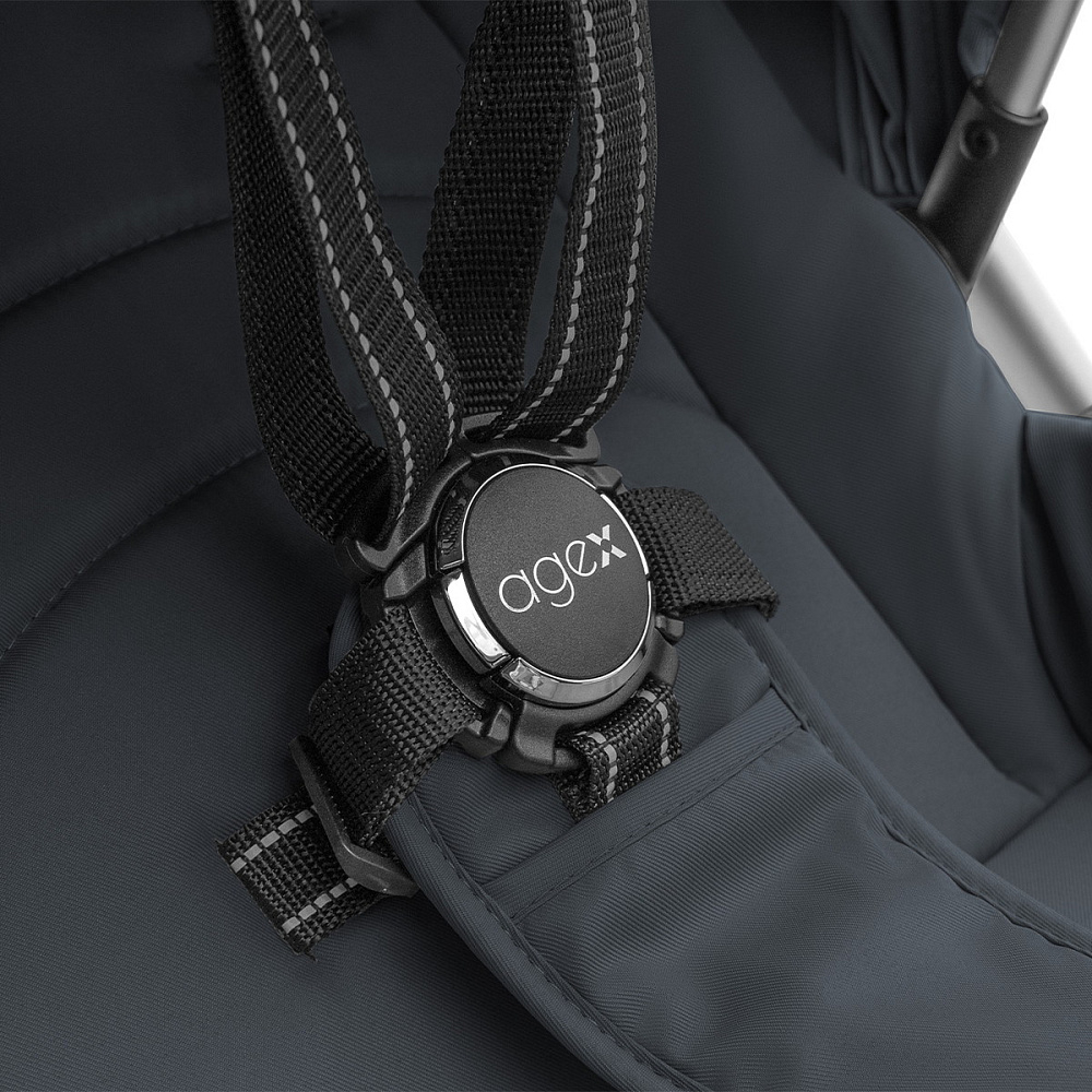 Коляска Agex Life 3 в 1 хромированная рама с автокреслом i-Safe Black ALG590 Chrome Grey (Серый)