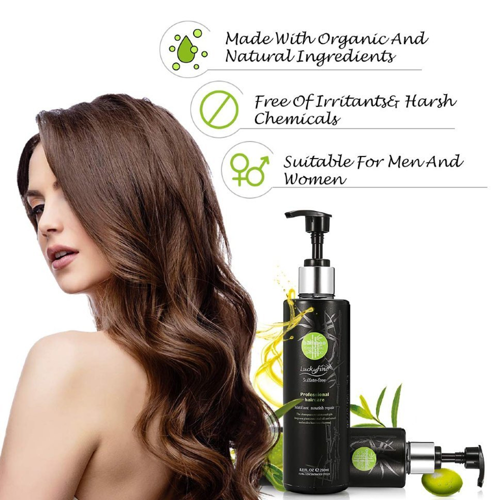 Шампунь для волос Bamboo Charcoal Контроль жирности Luckyfine Oil Control, 250 мл