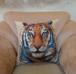Наволочка гобеленовая декоративная для интерьерной подушки Бенгальский тигр 47х47