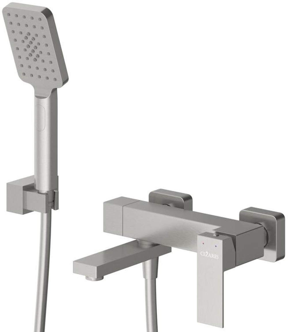 Смеситель CEZARES SLIDER-VD-IN для ванны и душа с поворотным изливом, с ручным душем, шлангом и держателем