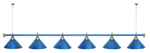 Лампа STARTBILLIARDS 6 пл. (плафоны зеленые,штанга зеленая,фурнитура золото)