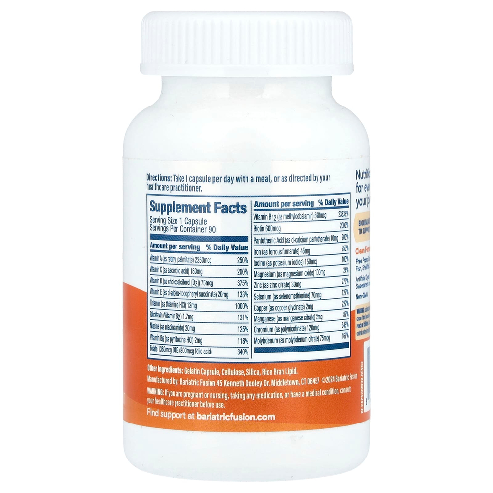 Bariatric Fusion, Мультивитамины с железом, 90 капсул