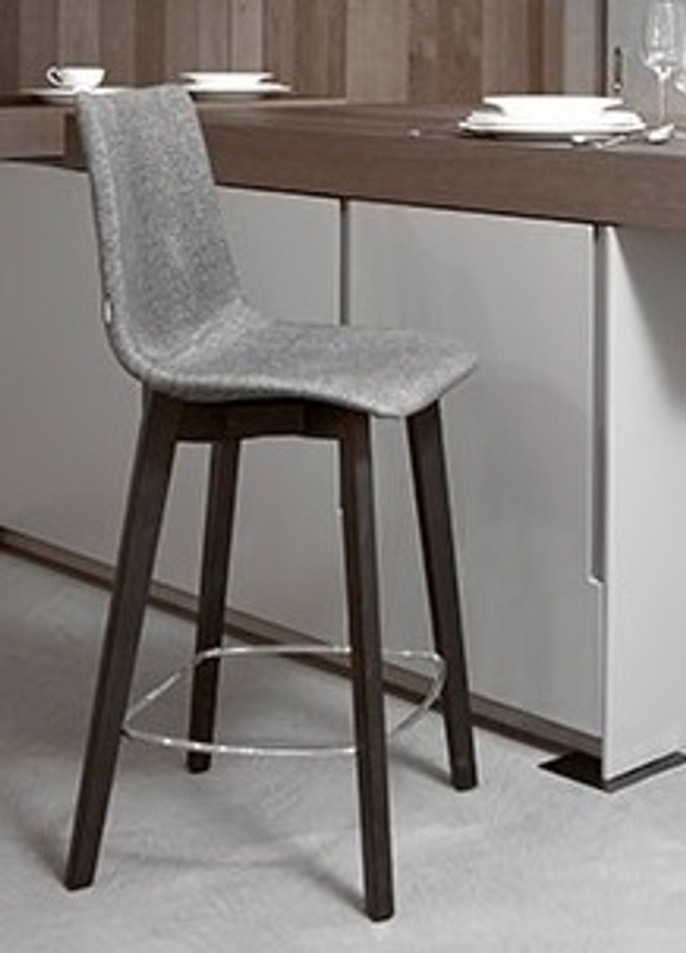 Стул полубарный с обивкой Scab Design Natural Zebra Pop, венге, светло-серый