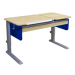 Растущая парта Астек Твин-2 с выдвижным ящиком и цветными боковинами (1150×575 мм)
