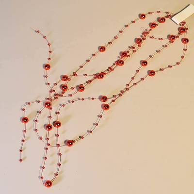 Бусы на елку "Роса" 2м, цвет красный