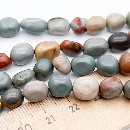 Яшма фриформ бусины, размер около 7-9*6-7 мм, цена за отрезок 19 см (1/2 нити)