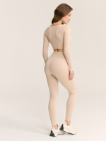 Бесшовный кроп топ с длинным рукавом