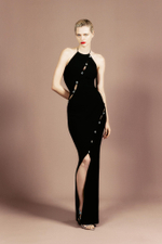 Платье макси из крепа с кристаллами