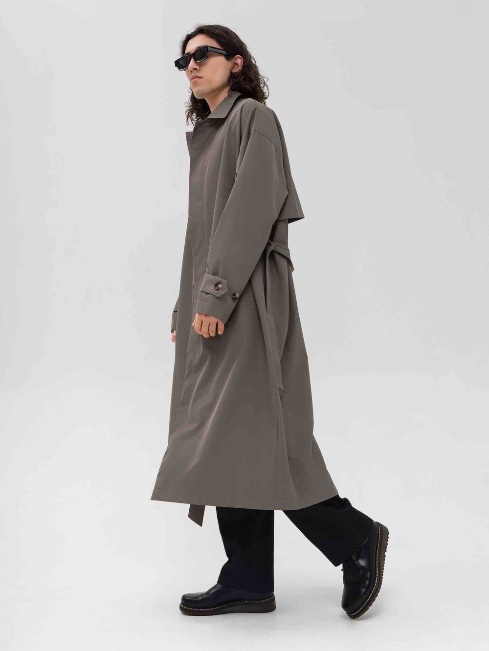 Плащ FOS Длинный Мужской Зеленый