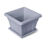 Горшок Квадро с поддоном 2.9л 20см серый С162СЕР (комплект 24 шт)