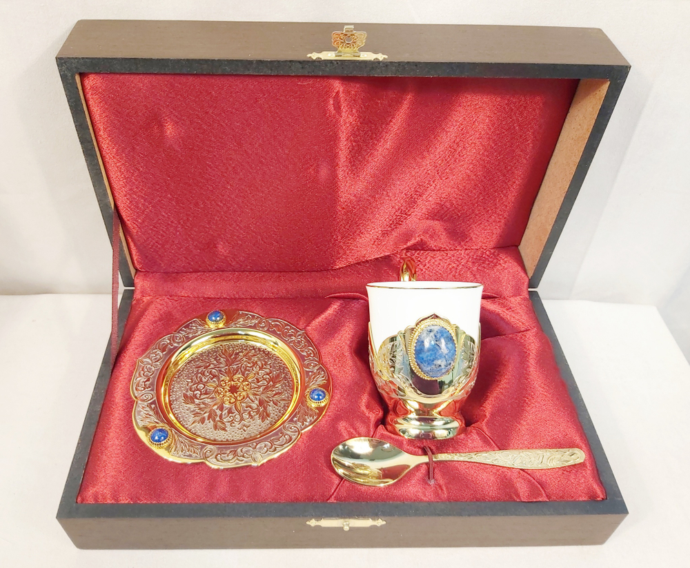 Кофейный набор "Лазурит"в подарочном футляре