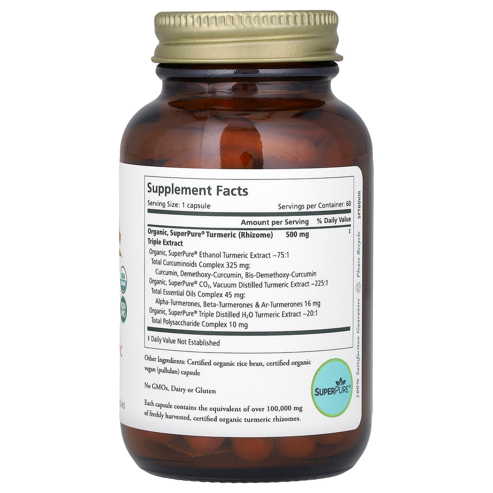 Pure Synergy, SuperPure, экстракт куркумы, 60 капсул