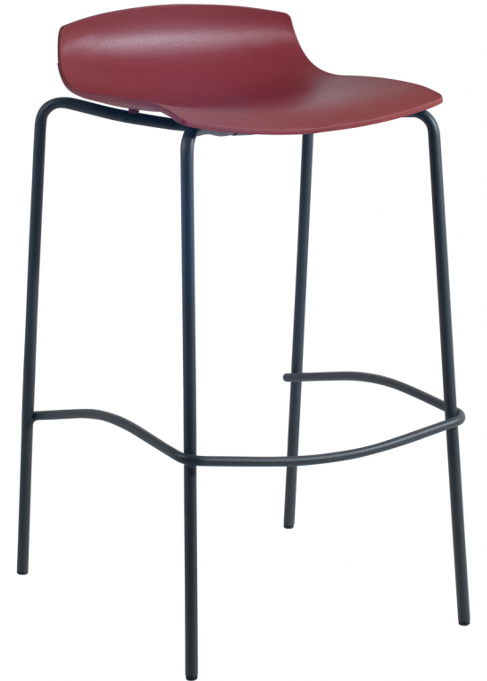 Табурет пластиковый барный Papatya X-Treme BSS Pro, антрацит, кирпично-красный