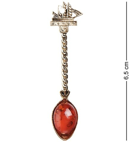 AM-2311 Фигурка кошельковая «Всем дарить» (латунь,янтарь)