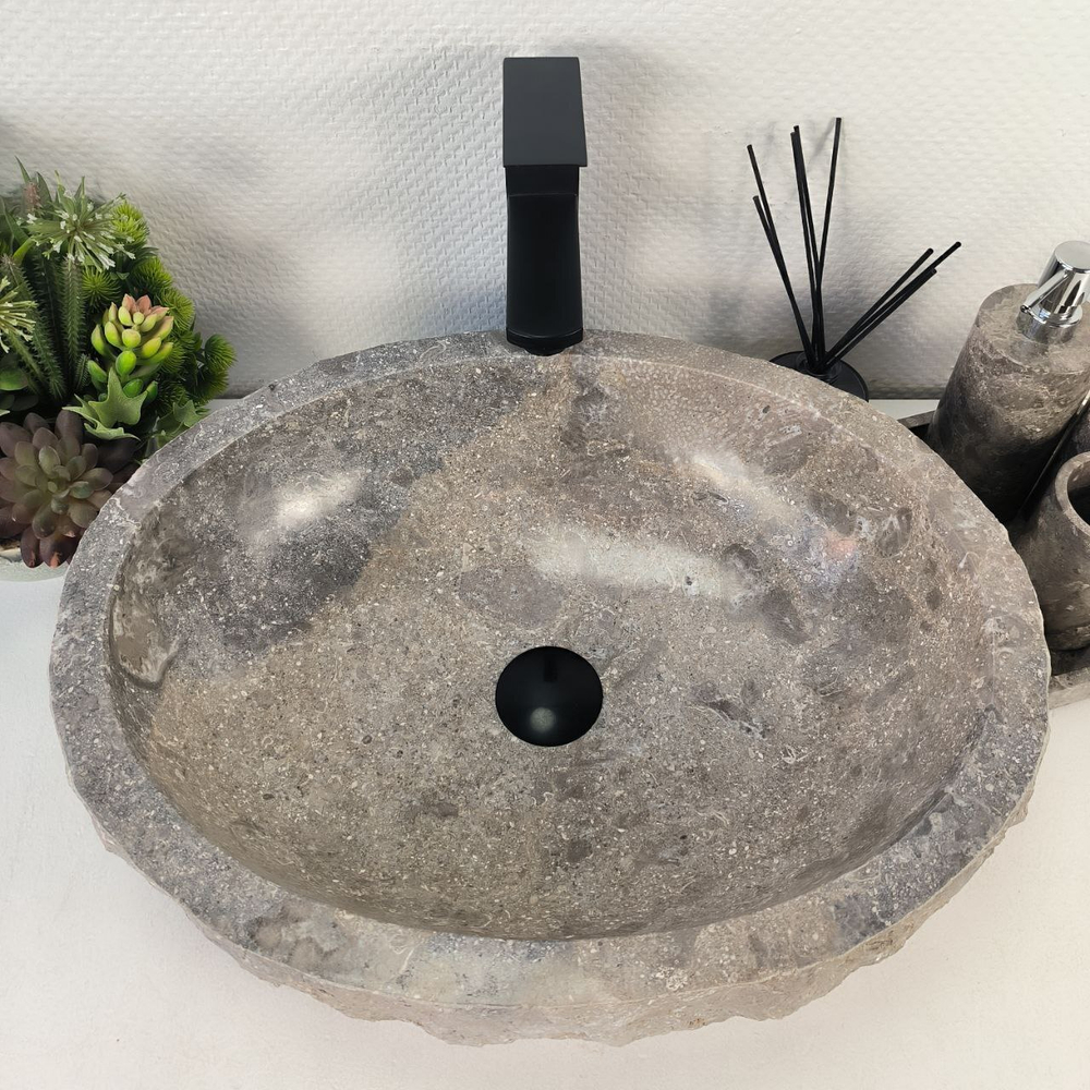 Раковина из мрамора Erozy Grey EM-64749 51*41*15 0188