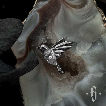 Накрутка "Colibri" - Белое золото - White CZ