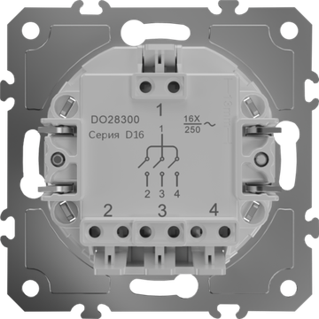 Механизм выключателя В3 (простого), трехклавишного,  быстрозажимные контакты,  16 A 250 В~,  серия D16