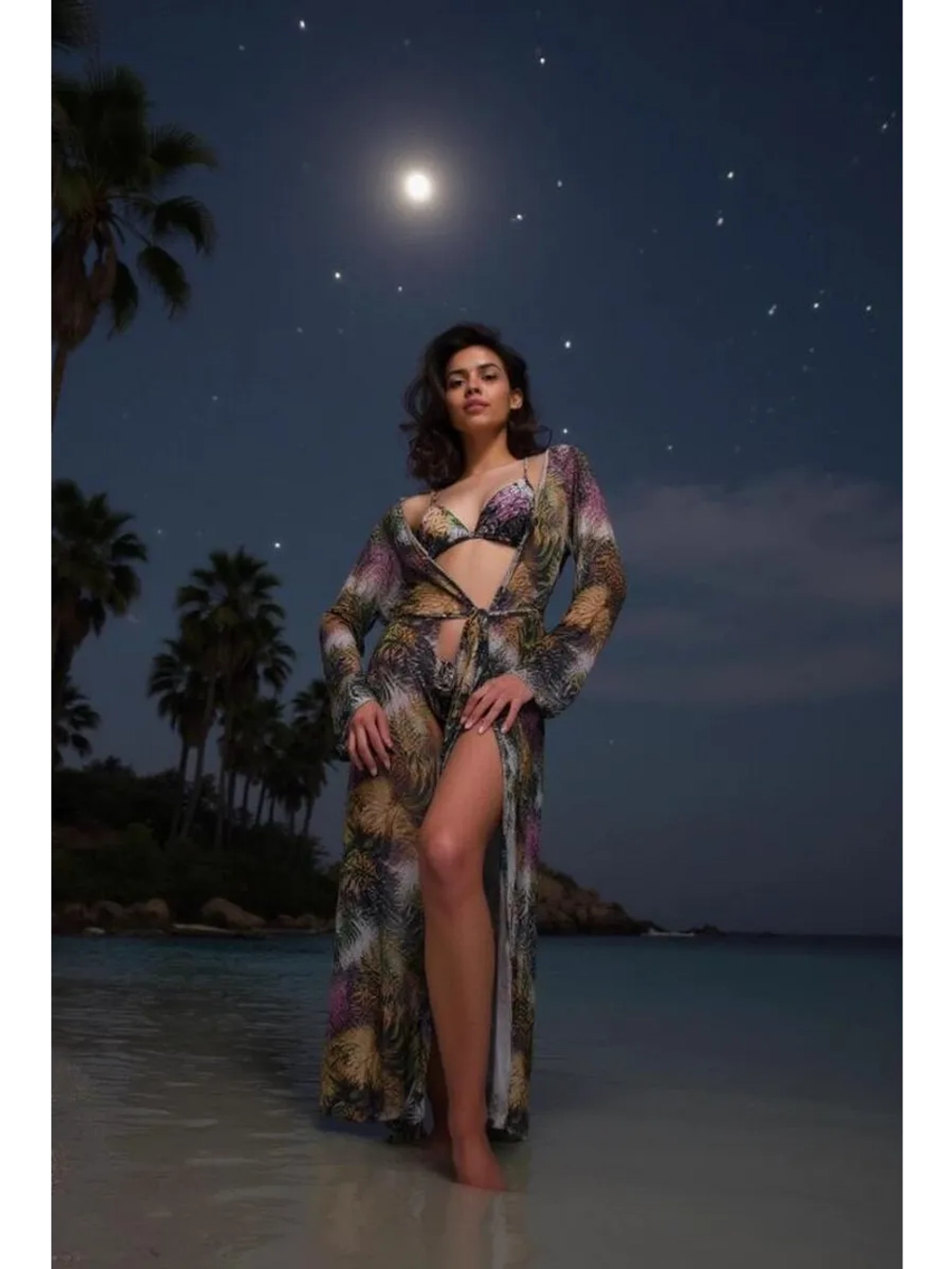 Купальник раздельный бикини с накидкой завязки