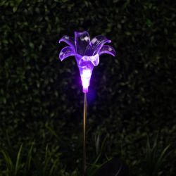 Светильник уличный ЭРА ERASF22-19 садовый на солнечных батареях Лилия 75 см | Садовые декоративные светильники