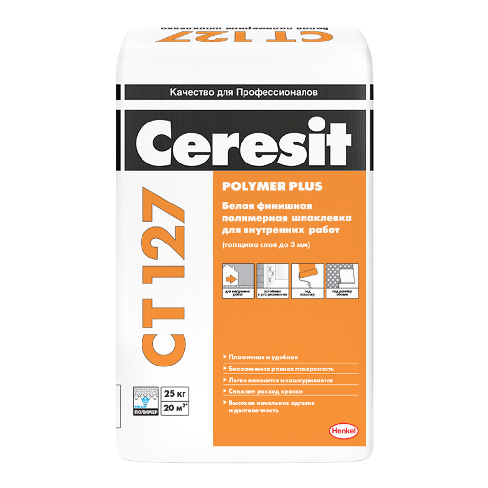 Шпатлевка финишная полимерная Ceresit CT 127 25 кг