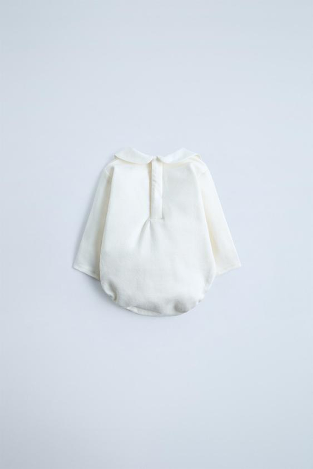 ZARA БОДИ С КРУГЛЫМ ВОРОТНИКОМ И ЦВЕТОЧНОЙ ВЫШИВКОЙ, ЖЕЛТОВАТО-БЕЛЫЙ