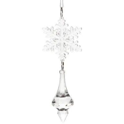 Подвеска «Хрустальная снежинка» 13 см, Прозрачный