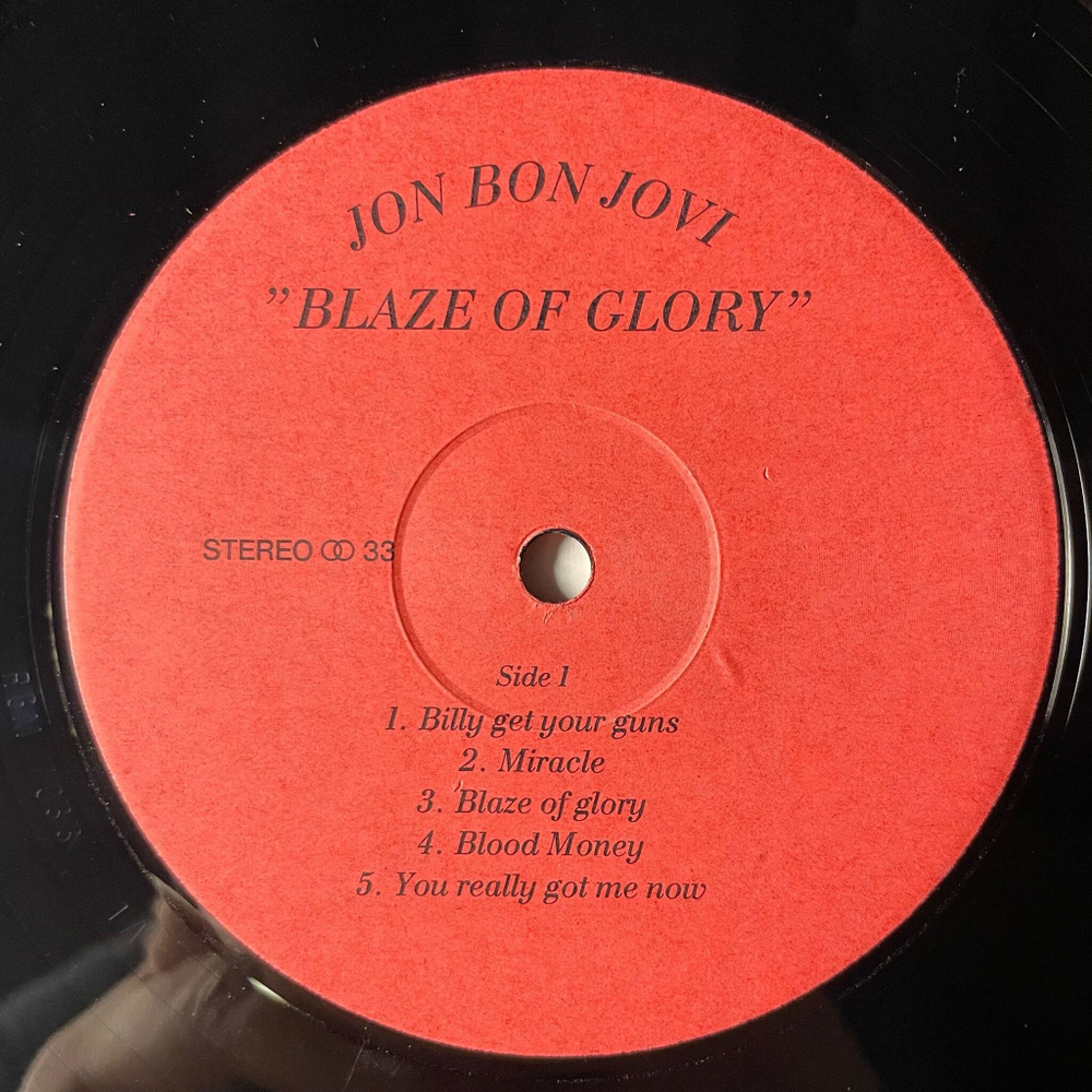 Винтажная виниловая пластинка LP Jon Bon Jovi Blaze Of Glory (Россия 1992)