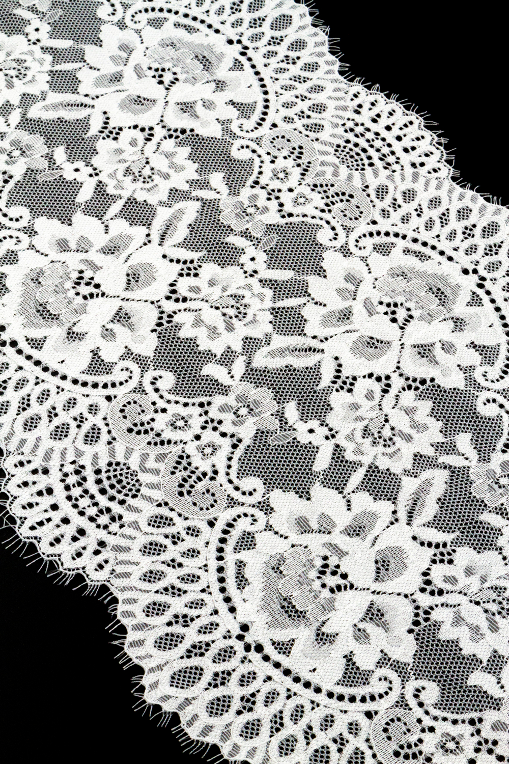 Кружево шантильи экрю эластичное ширина 23 см