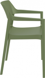 Кресло пластиковое Siesta Contract Tulum, оливковый