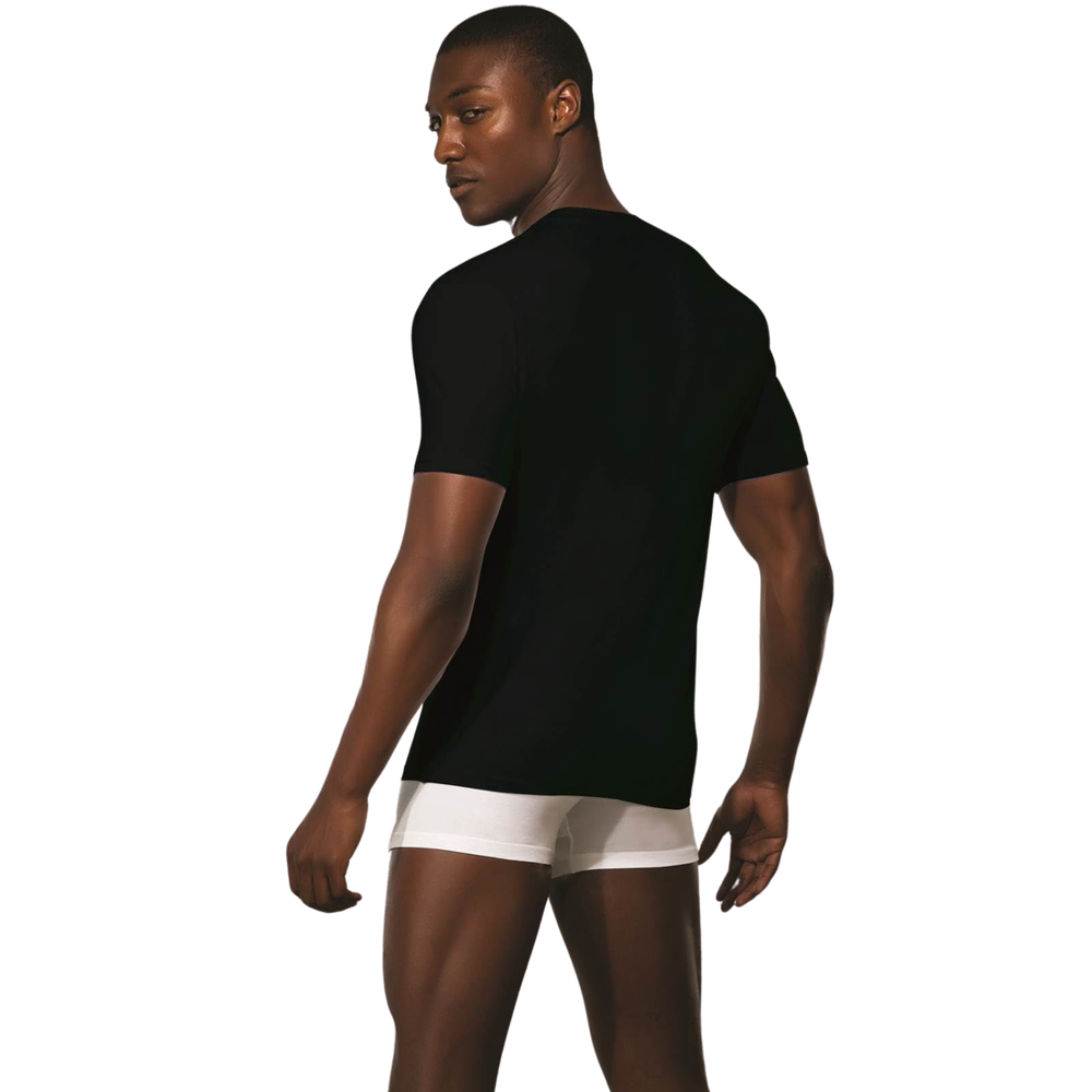 Мужская футболка с глубоким вырезом черная Doreanse 2850