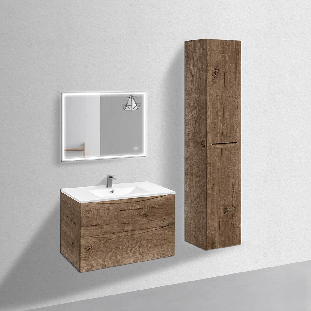 База под керамическую раковину Mia 900 подвесная, 2 выкатных ящика soft close, V.Oak, , шт