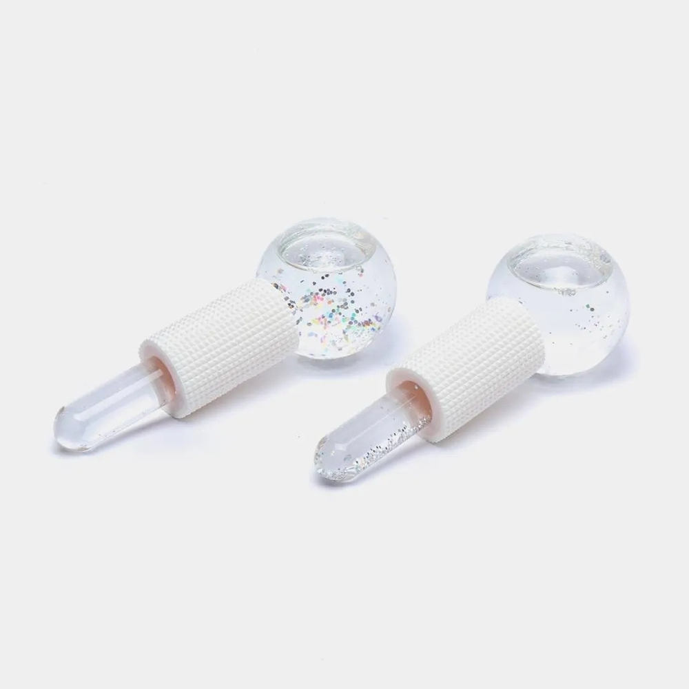 Массажер ледяной "ICE GLOVES" facial treatment, криосфера криомассажер для лица и тела с резиновой ручкой, 2шт комплект