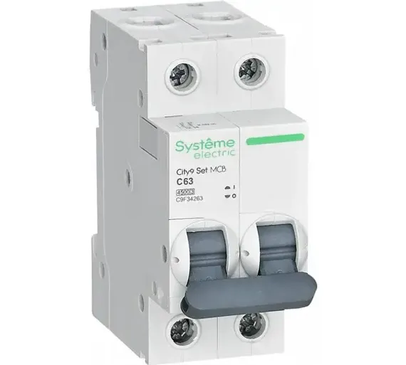 Автомат Systeme Electric City9 Set 2П 63А-С 4,5кА 37786