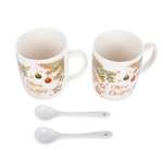 кружка + 2 ложки 2шт новогодняя набор (белый)