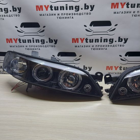 Передние фары Opel Vectra B angel eyes black