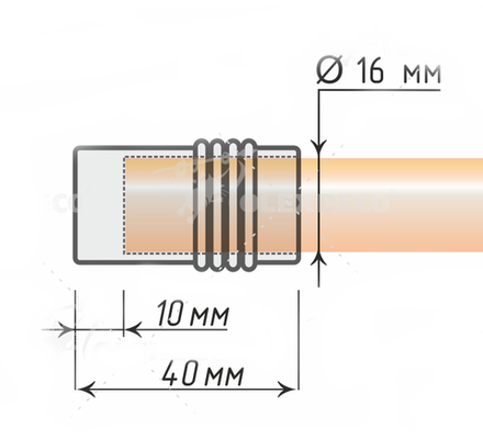 Наконечники "Цилиндр" металлические d16 мм, цвет белый глянец