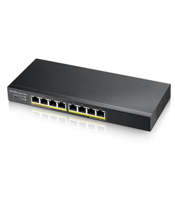 Smart L2 коммутатор PoE+ Zyxel NebulaFlex GS1915-8EP, 8xGE PoE+, бесшумный (без вентилятора), бюджет PoE 60 Вт