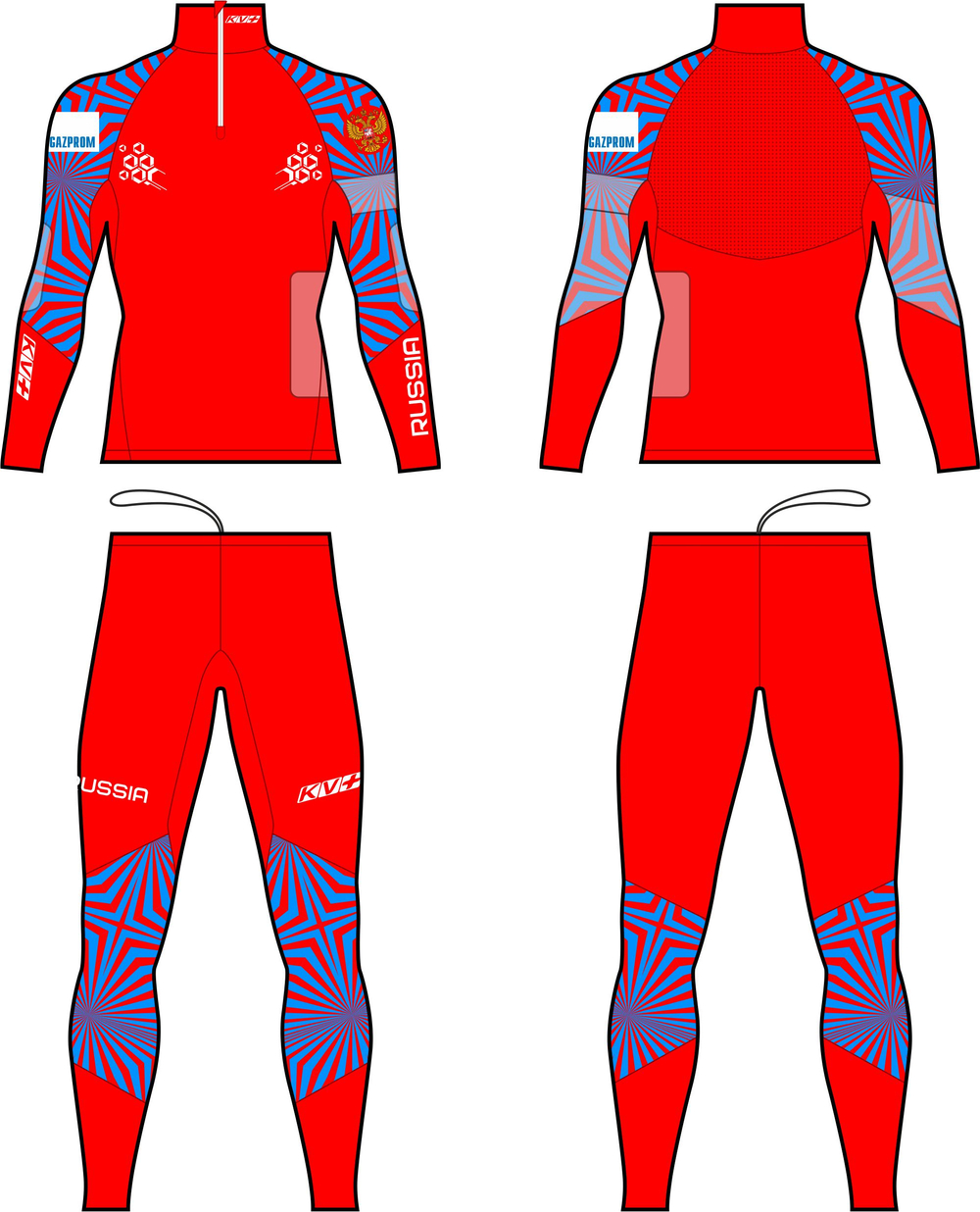 Гоночный комбинезон KV+ LAHTI blue\red 21V118.RUS