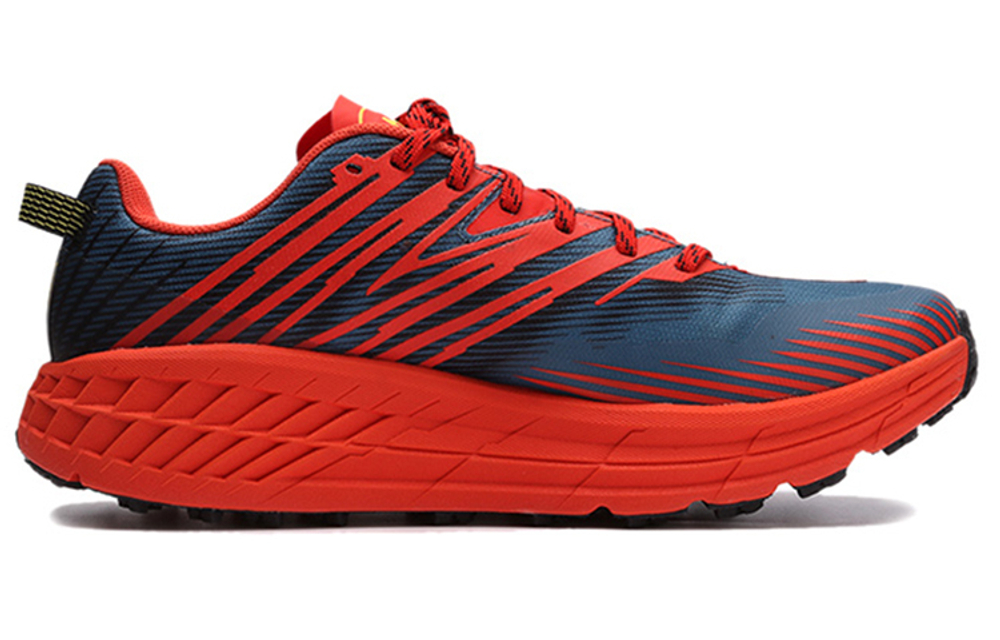 HOKA ONE ONE Speedgoat 4 comfortable shock absorption, non-slip, wear-resistant, breathable, lightweight, low-cut casual running shoes men's orange blue