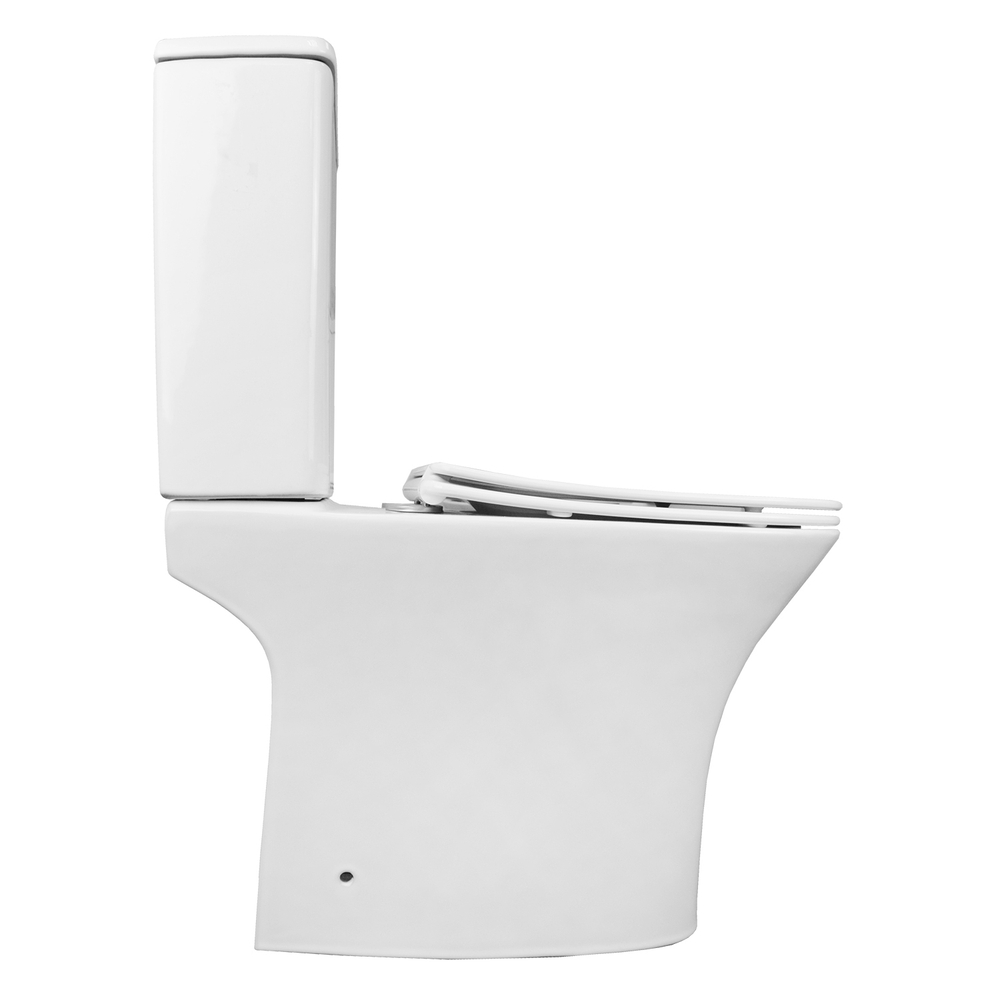 Унитаз-компакт безободковый Azario Fretta Round AZ-7121-G с крышкой-сиденьем микролифт, белый