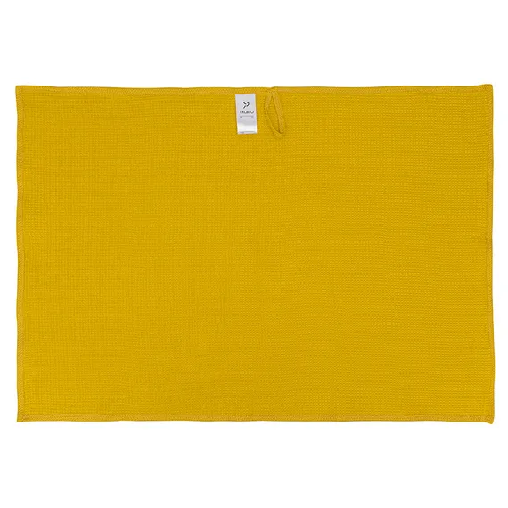 Набор из двух вафельных полотенец изо льна горчичного цвета из коллекции essential, 50х70 см