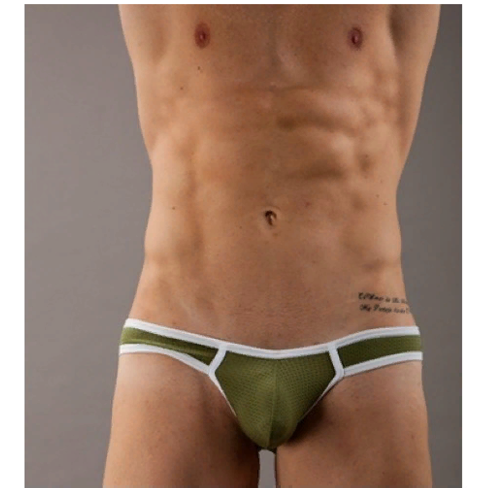 Мужские трусы брифы хаки  WANGJIANG WG00010