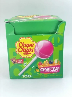 Карамель Chupa Chups со вкусом фруктов и колы