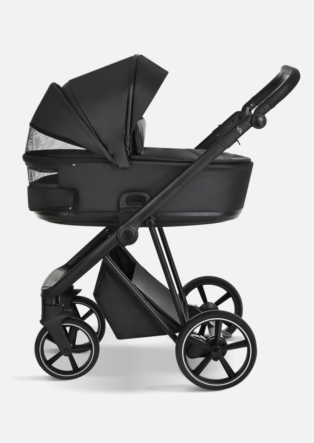 Roan Коляска 2 в 1 Sol Leather Black