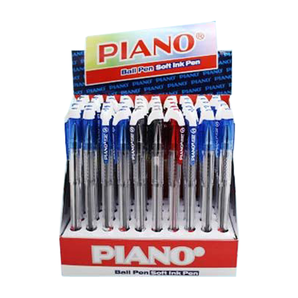Ручка шариковая, масляная, Piano, 3 цвета чернил, прозрачный корпус, 50 шт