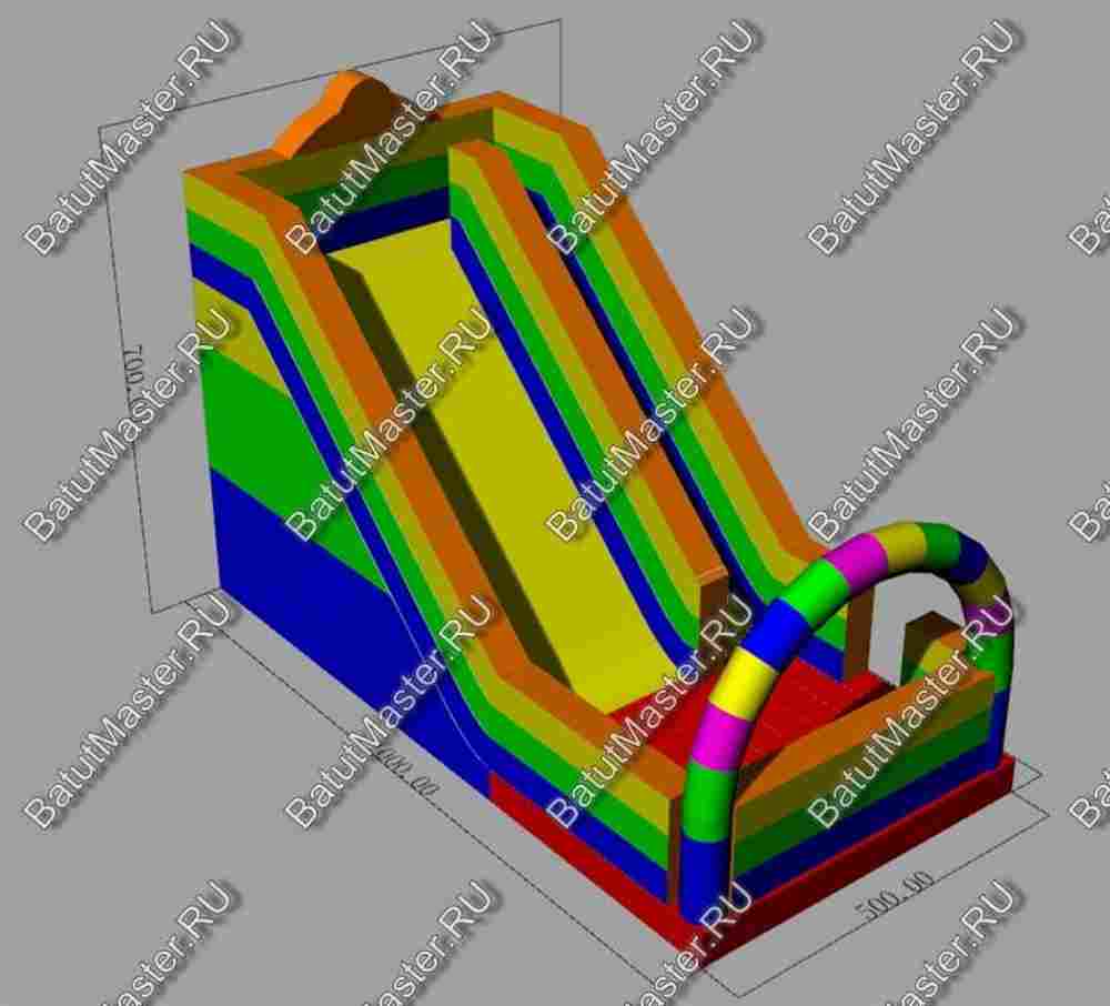 Детский надувной батут-горка "Без радуги никуда" 14*5*9 м